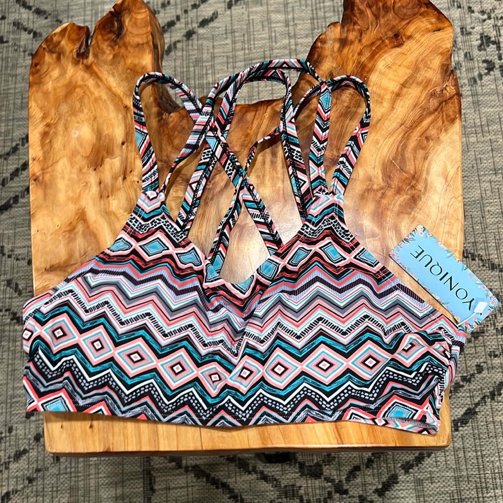NWT - Yonique Sports Bra Style Swim Too